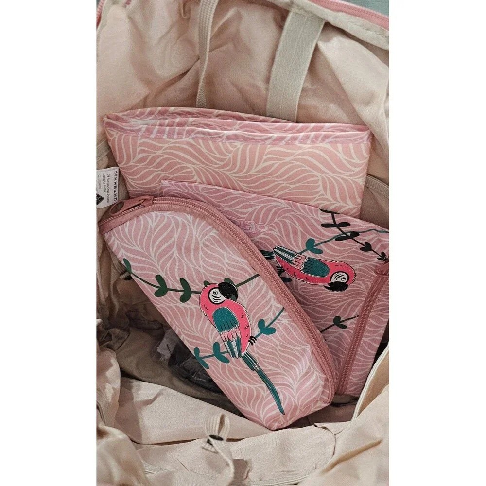 Okiedog Pink Diaper Bag with Embroidered Parrot NWT - Picture 7 of 8